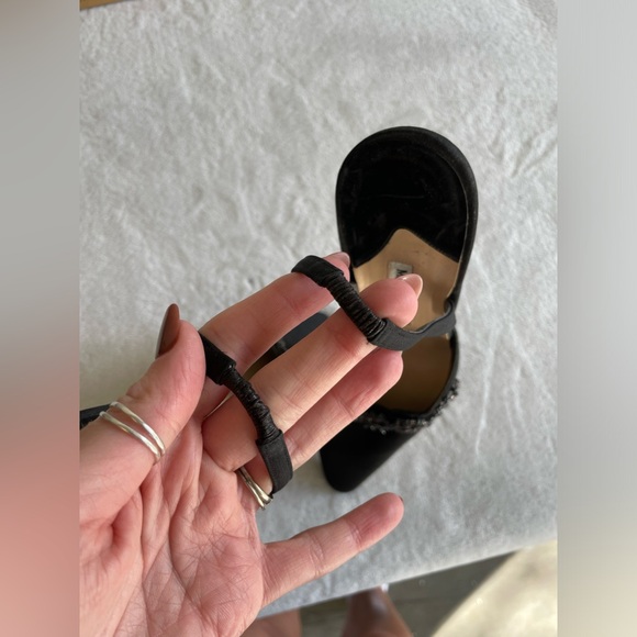 Manolo Blahnik Satin Crystal Embellished Sling Back - Picture 15 of 16